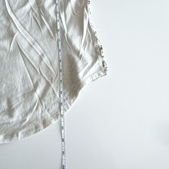 Express Womens Dreamweight Cotton Sequin Tank Tops Scoop Neck Beige Medium - Picture 5 of 6